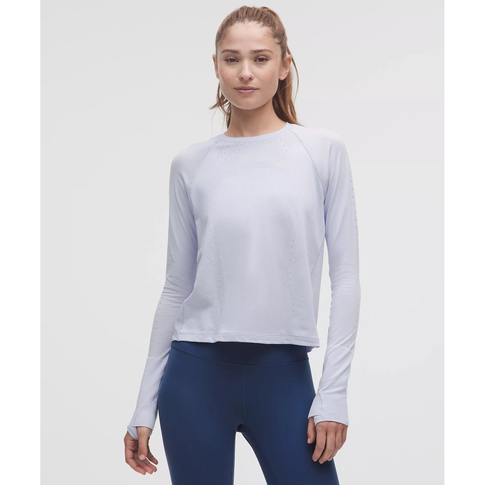 Lululemon-Swiftly Mesh-Back Long-Sleeve Shirt-Serene Blue
